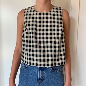 Topshop check crop top